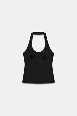 TOP HALTER POLIAMIDA / Negro - Zara фото 4
