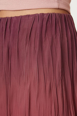 Bordo Klos Degrade Gecisli K?r?s?k Pilise Maxi Esnek Etek TWOAW25ET00112 - Trendyolmilla фото 4