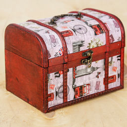 Шкатулка для украшений «Сундучок. Путешествие по Европе», дерево, 15×20×15 см