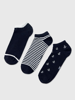 Носки мужские серые мультипак (3 пары) с рисунками в виде якорей и полосок - Mark formelle фото 3