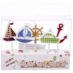 Цена за 12 шт. Свечи для торта "Морские приключения" (набор 5 шт) 8 см