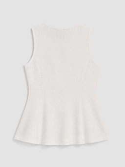 Bisiklet Yaka Peplum Bluz