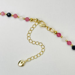 Колье для "Тельца" из Агата,Лунного камня и Турмалина 38 см +