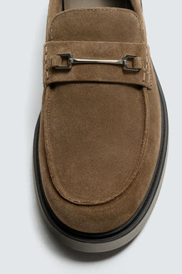 LEATHER BUCKLE LOAFERS - Zara фото 3