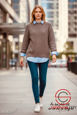 Свитер вязаный однотонный