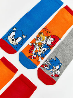 Sonic Bask?l? Erkek ?ocuk Soket ?orap 5li