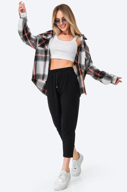 Женские укороченные зауженные брюки из футера Happy Fox  фото 6