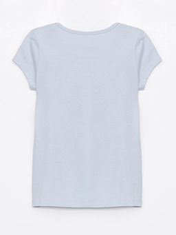 Bisiklet Yaka Bask?l? K?sa Kollu K?z Bebek Ti??rt - Waikiki фото 2