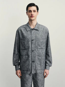 Рубашка овершот со льном / Zarina  фото 4