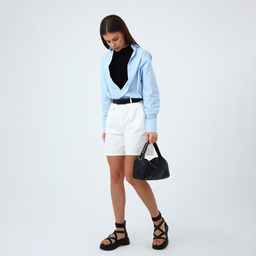 Сумка женская багет на молнии, 24×13.5×15.5 см, чёрная