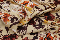 Креп-вискоза с эфф.жатости Музыка цветов цв.песочный, ш.1.4м, вискоза-100%, 120гр/м.кв - Купава фото 6