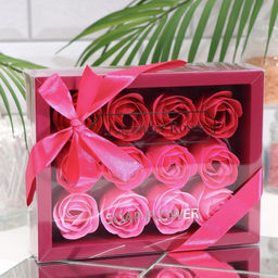 Мыльные розы, розовые оттенки, набор 12 шт.