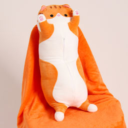 Мягкая игрушка Котик с пледом, 65 см, цвет рыжий - Simaland фото 2