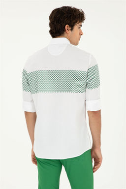 U. S. Polo Assn / Мужская зеленая рубашка с длинным рукавом - U.s. polo assn фото 5