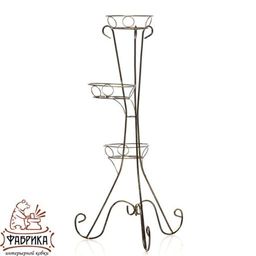 Стойка для цветов Классика на 3 цветка 18-103 - Фабрика интерьерной ковки фото 2