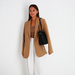 Сумка - шоппер женская на молнии, 2 кармана, 40×13×25 см, чёрная