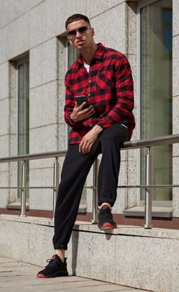 Рубашка фланель F121-0460 red-black - Fine joyce фото 12