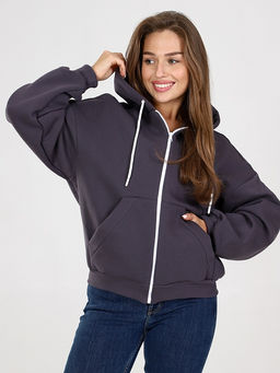 Толстовка Джерри  женская на молнии из футера с начесом Серая - Амавес-текстиль фото 7