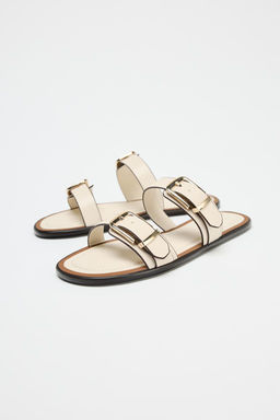 DOUBLE-STRAP BUCKLE SANDALS - Zara фото 3