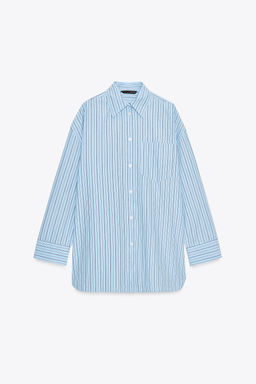 OVERSIZE STRIPED POPLIN SHIRT - Zara фото 20