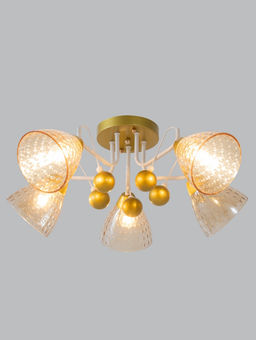 Люстра 12233/5, 5хE27, 60 Вт, золото/белый