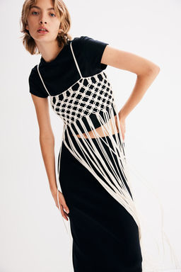 Vestido de rejilla con flecos - H&m фото 2