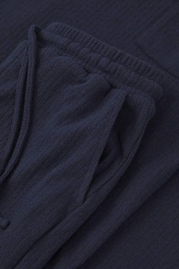 Lacivert Regular Fit Cepli Etiket Detayl_ Yumu_ak Tu_eli Kal_n _rme Pijama Tak_m_ TMNAW26PT00000 - Trendyolmilla фото 2