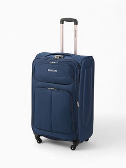 Чемодан на колёсах Royalbag большой 104 л (L), на молнии, с увеличением, кодовый замок, 4 колеса, синий