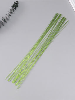 Цена за 2 шт. Проволока флористическая «Зелёная хром», для изготовления искусственных цветов, 40 см, сечение 0.7 мм, набор 50 шт.