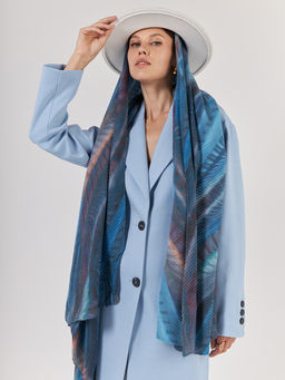 Большой, мягкий, тонкий и очень нежный двусторонний палантин с рисунком - Tantino фото 4