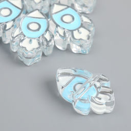 Цена за 10 шт. Бусина для рукоделия и плетения Арт Узор. Голубая ракета, пластик, 0.8?2.2?3.2 см