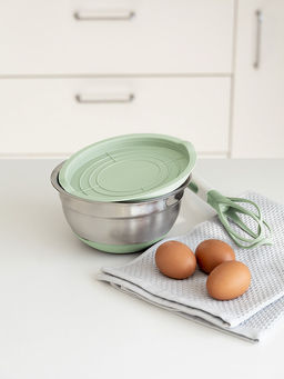 Миска для смешивания продуктов с крышкой 1,4л мятный нержавеющая сталь, силикон, ПП Миска для смешивания продуктов с крышкой 1,4л мятный нержавеющая сталь, силикон, ПП