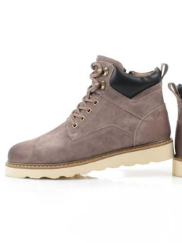 05-H50119A-3 GRAY/BROWN Ботинки демисезонные мужские (натуральная кожа, байка)