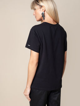 VILATTE / Футболка из премиального хлопка с авторским принтом пайетками  фото 6