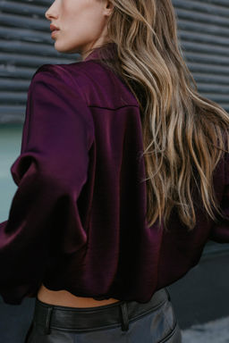 SATIN BALLOON SHIRT - Zara фото 15