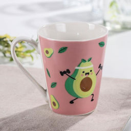 Кружка фарфоровая Доляна Озорной авокадо, 320 мл