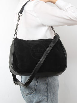 Сумка женская иск/кожа+нат/замша BT-V 8730, 1отд+еврокарман, плечевой ремень, черный SALE 258483 - Adelia фото 10