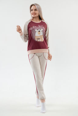 Костюм женский из футера Гамми бордо - Амадэль фото 2