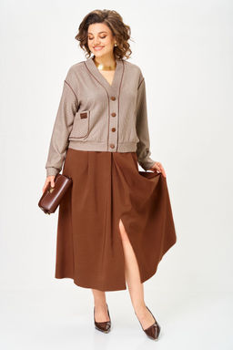 Костюм Aira Style 24131 бежево-коричневый