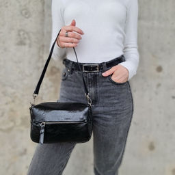 Женская кожаная сумка бочонок через плечо 0051-1