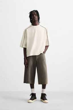 CONTRAST PIPED TRIM SWEATSHIRT