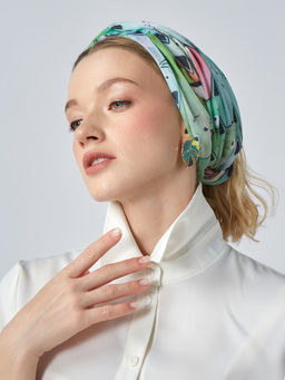 с котиками! Большой, мягкий, тонкий и очень нежный двусторонний палантин с рисунком - Tantino фото 2