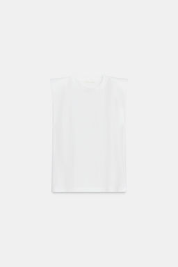SLEEVELESS SHOULDER PAD T-SHIRT - Zara фото 17