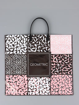 Цена за 10 шт. Пакет "Геометрия", полиэтиленовый с пластиковой ручкой, 38 х 34 + 3 см, 90 мкм