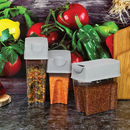 Банка для сыпучих продуктов пластмассовая Фолд 2,2л, 18,5х9х24см, смоки (Россия) - Домашняя мода фото 12