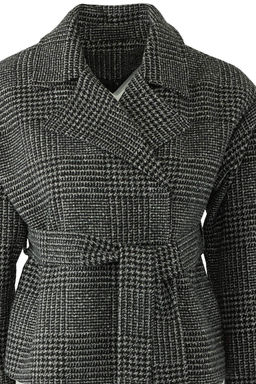 Koyu Gri Ekose Desenli Regular Kal?p Kusakl? Kase Ince Ceket Mont TWOAW26MO00134 - Trendyolmilla фото 7