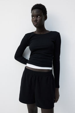 Camiseta en punto de canale - H&m фото 3