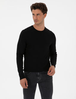 Siyah Slim Fit Bisiklet Yaka Triko Kazak - Pierre cardin фото 3