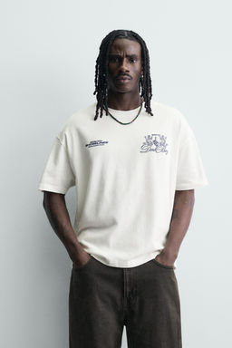 CAMISETA ESTAMPADOS COMBINADOS / Blanco roto - Zara фото 2