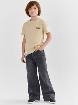 Футболка для мальчиков бежевая с надписью - Mark formelle фото 2